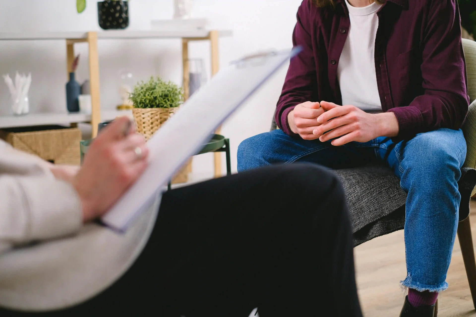 Therapist and client discussing issues